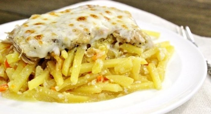 Картофельная запеканка с курицей