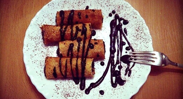 Блины с маком и домашним шоколадом