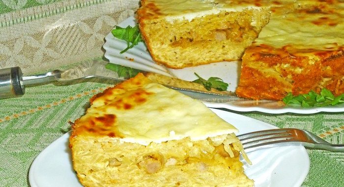 Запеканка из капусты с мясной начинкой