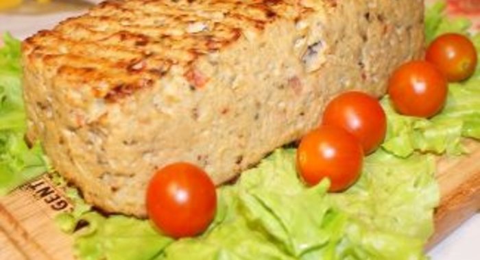 Куринный Хлеб с шампиньонами и болгарским перцом