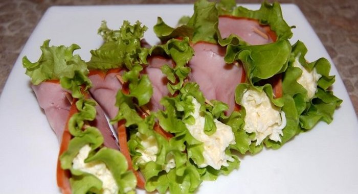 Рулеты с ветчиной и сыром