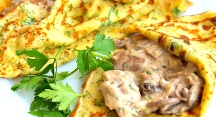 Блины с опятами
