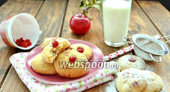 Печенье с вишней и белым шоколадом