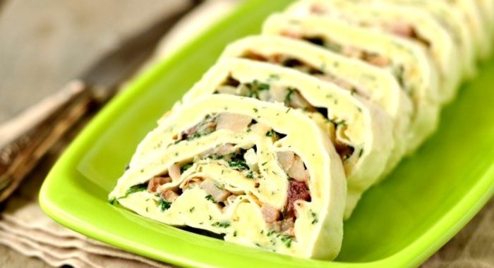 Рулет из лаваша с селедкой