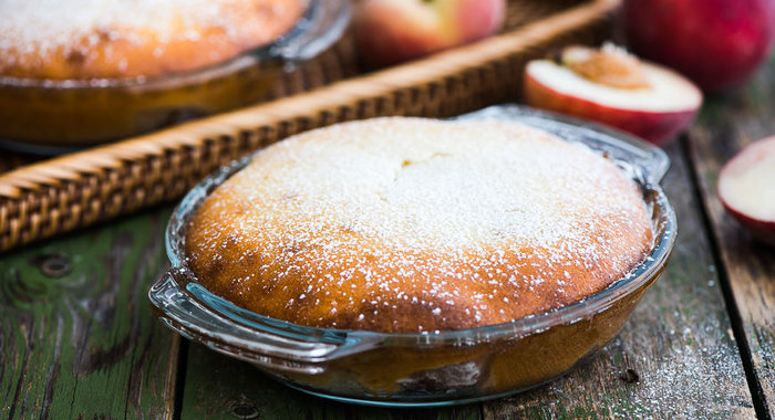 Заливной пирог с персиками