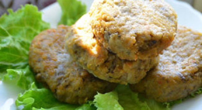 Баклажанные котлетки со сладким перцем