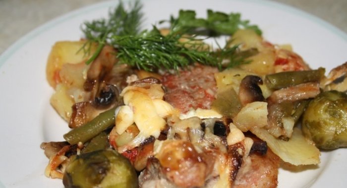 Запеканка Радуга с мясом, картофелем и овощами