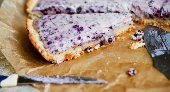 Черничный пирог с творогом