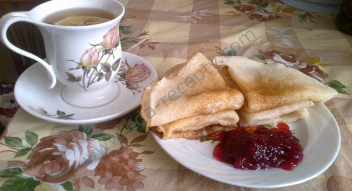 Постные блины на минеральной воде