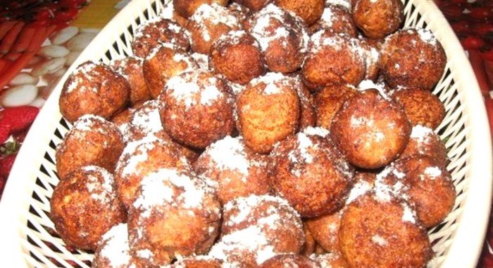 Пончики творожные с ванилью