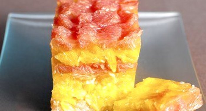 Цитрусовый террин с карамелизованной грейпфрутовой цедрой