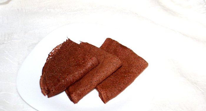 Шоколадные заварные блинчики на кефире