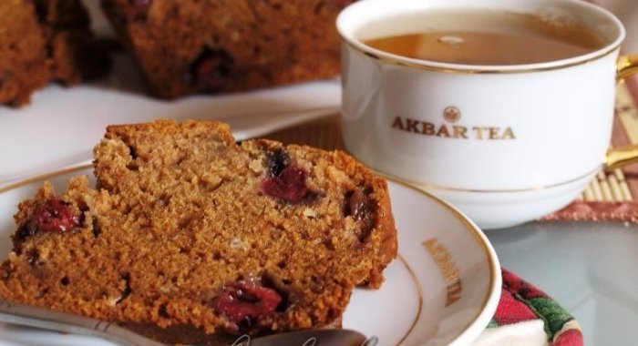 Постный кекс с вишнями и имбирём