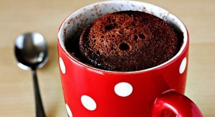 Шоколадный кекс в кружке без муки