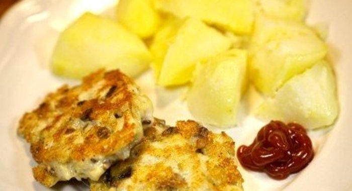 Куриные котлеты с грибами