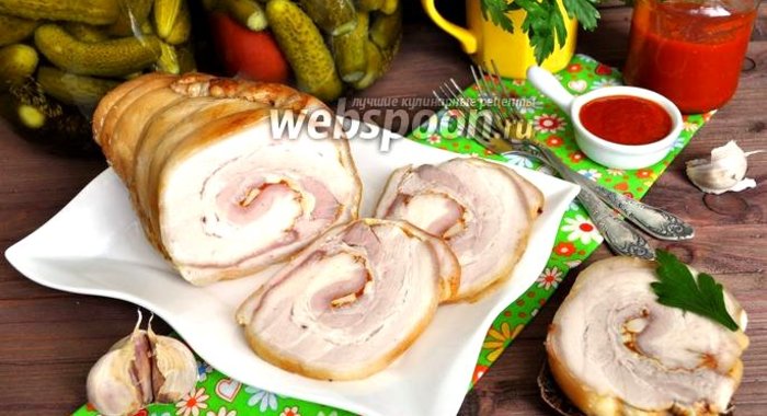 Рулет из подчеревка в мультиварке