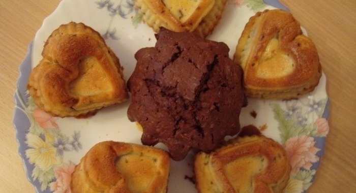 Кексики «Валентинки» с бананом