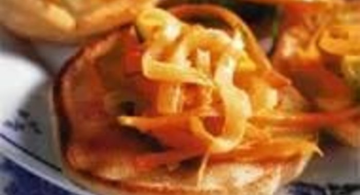 Блины с лентами из овощей