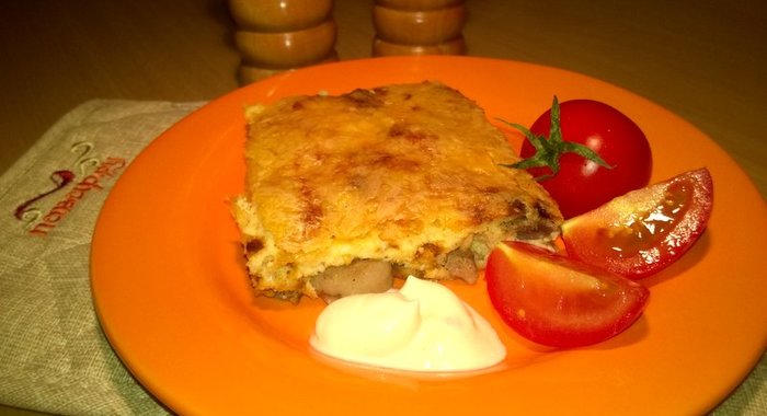 Творожная запеканка с грибами