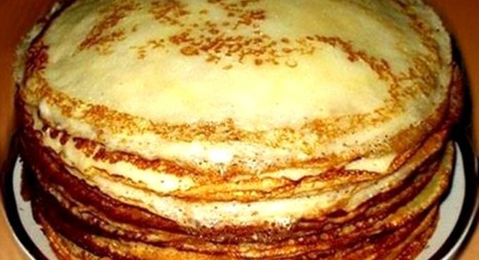 Тонкие блинчики без яиц