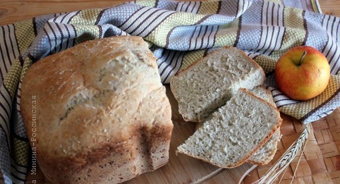 Яблочно-ячневый хлеб в хлебопечке