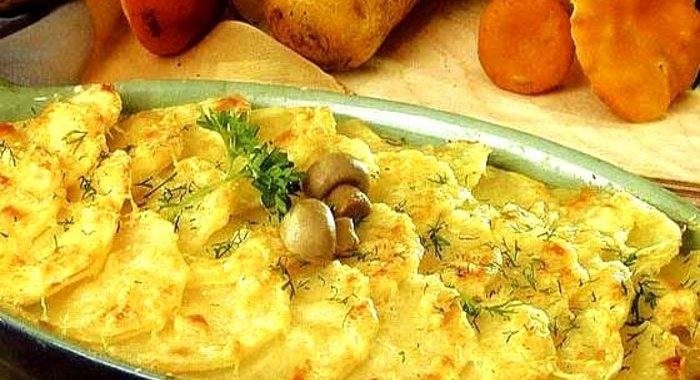 Запеканка с картофелем и грибами