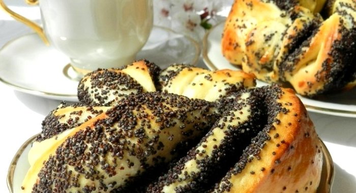 Булочки с маком без дрожжей