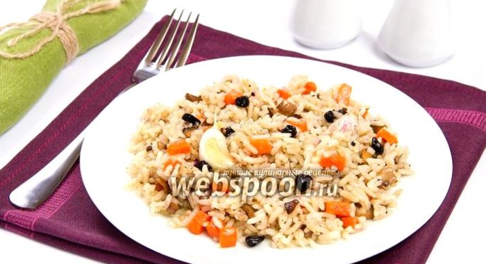 Плов с шампиньонами