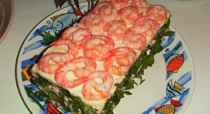 Креветочный тортик Объедение