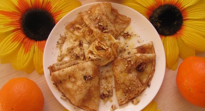 Кукурузные блины с ананасовой начинкой