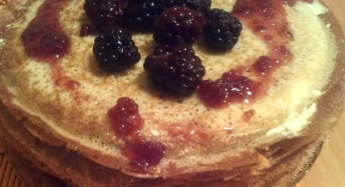 Блины на молоке с кипятком