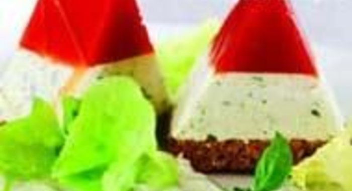 Томатно-йогуртовое желе на ржаном хлебе