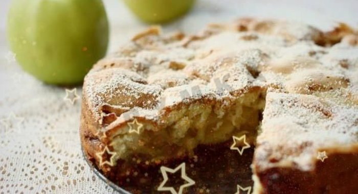 Яблочный пирог на сковороде