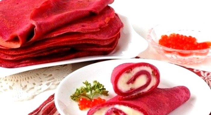 Свекольные блины на ряженке