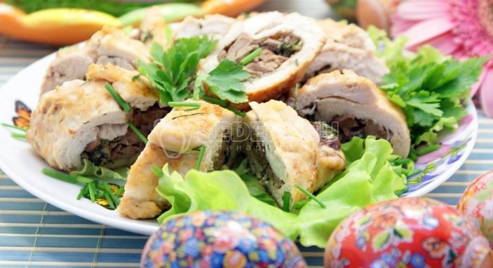 Куриные рулетики с печенью