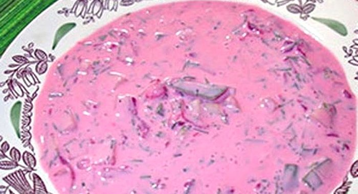 Литовский кефирный суп со свеклой