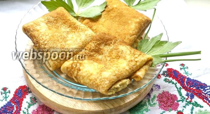 Блины с фаршем из жареной редьки