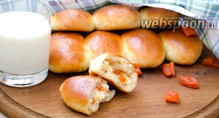 Духовые пирожки с творогом и курагой, в хлебопечке