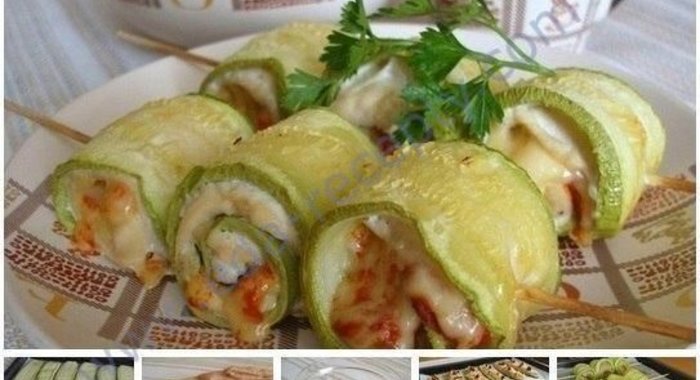 Кабачковые рулетики с курицей