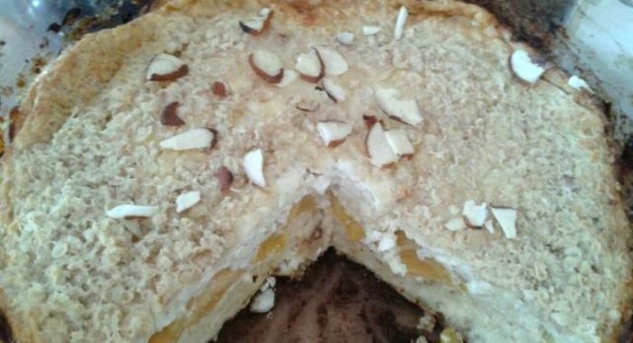 Творожная запеканка с грушей и овсяными хлопьями