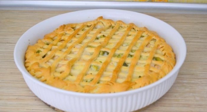 Пирог с брокколи и курицей
