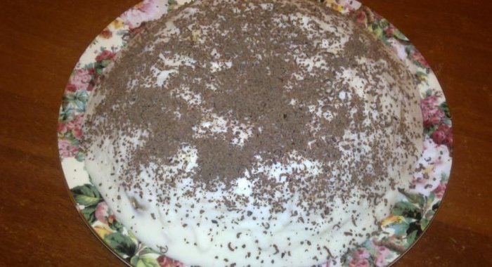 Легкий торт из бананов и печенья