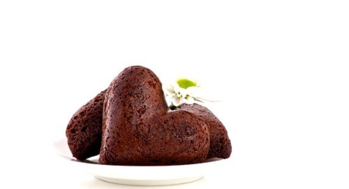 Шоколадное печенье в виде сердец