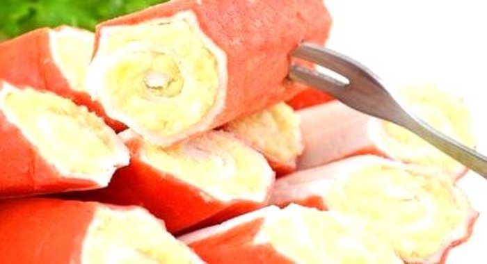 Крабовые палочки фаршированные сыром