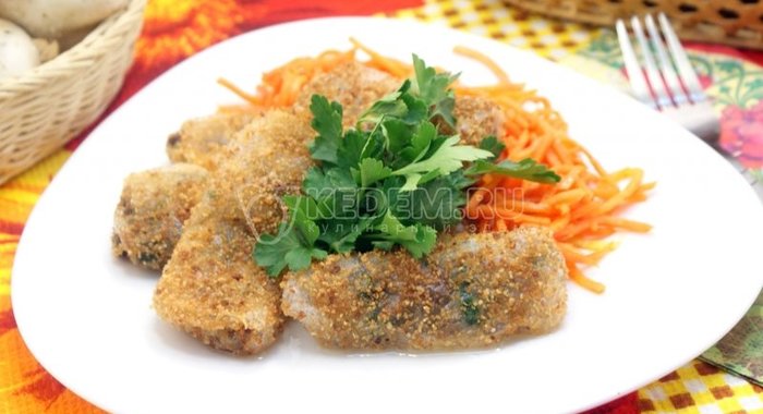 Рисовые блинчики с грибами