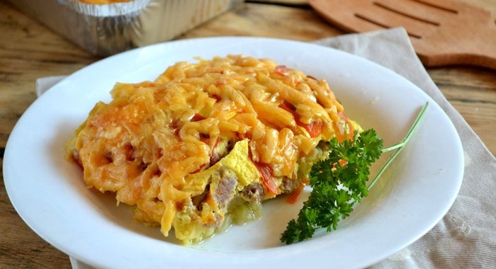 Запеканка из кабачков с фаршем в духовке