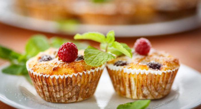 Капкейки с малиной