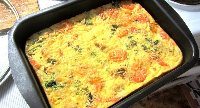 Низкокалорийная овощная запеканка с цветной капустой и брокколи