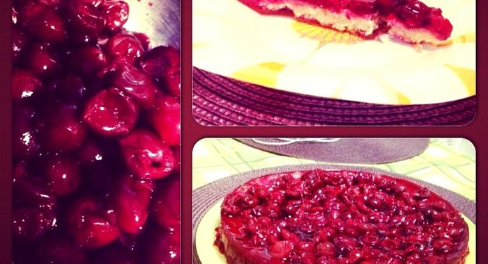 Вишневый пирог из творожного теста