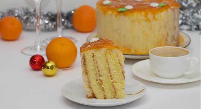 Торт-рулет с цитрусовой ноткой